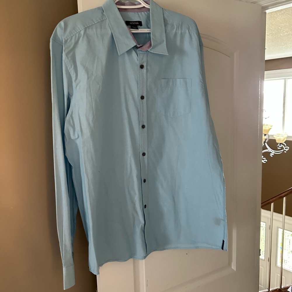 Kenneth Cole Reaction Blue Casual Button Down Shirt